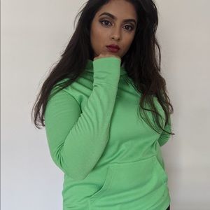 Xersion Green Hoodie with Thumb Holes